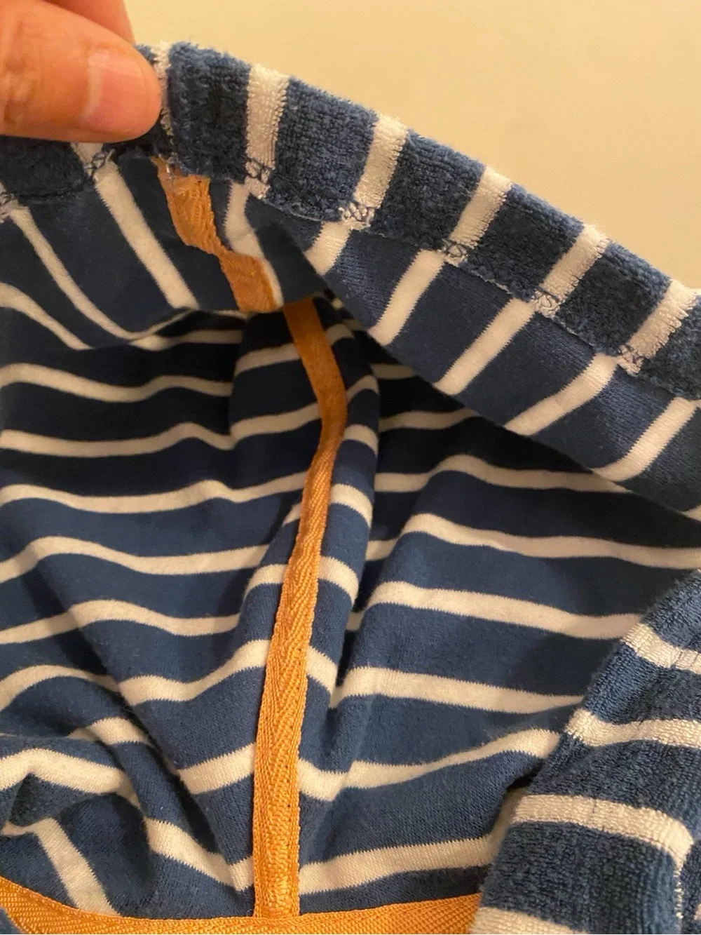 Caribbean Joe Kids Navy White Striped Terry Hooded Beach Cover-Up 2T